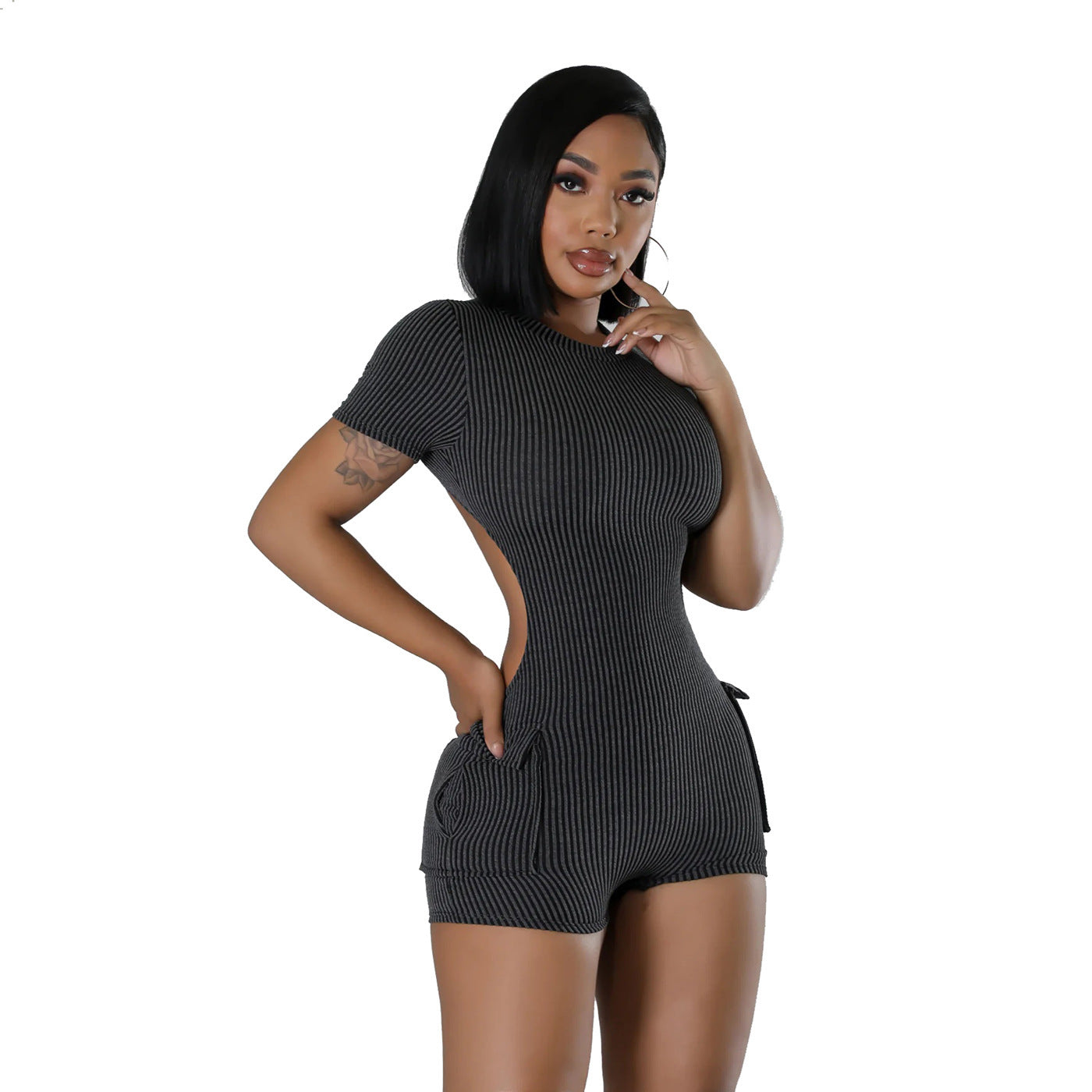 New Women's Casual Figured Cloth Slim Fit Bodysuit