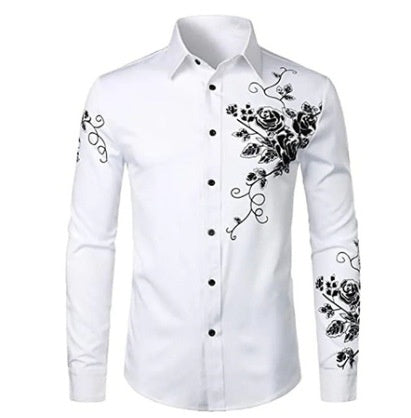 Men's Shirt Fashion Casual Printing Trendy Long Shirt Clothing