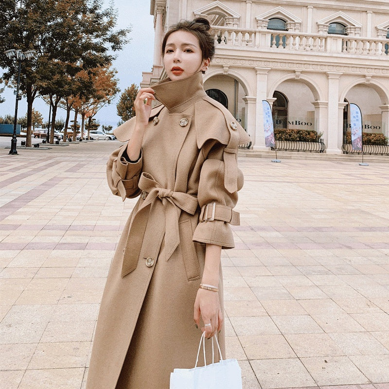 Women's Double-sided Woolen Cloth Mid-length Woolen Coat