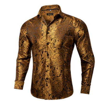 Men's Shirt Fashion Casual Printing Trendy Long Shirt Clothing