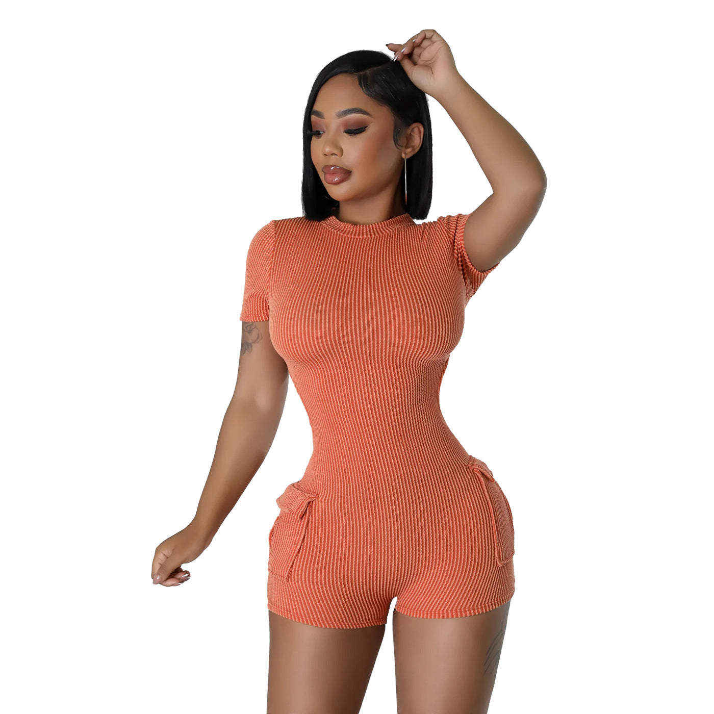 New Women's Casual Figured Cloth Slim Fit Bodysuit