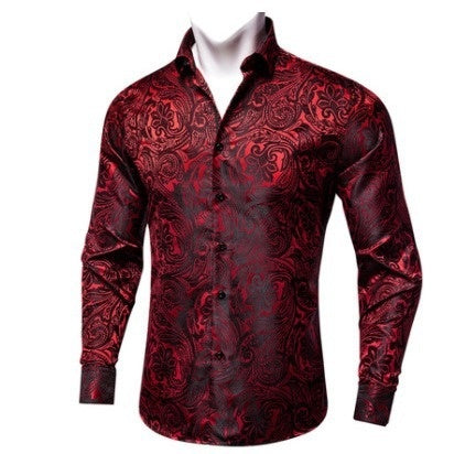 Men's Shirt Fashion Casual Printing Trendy Long Shirt Clothing